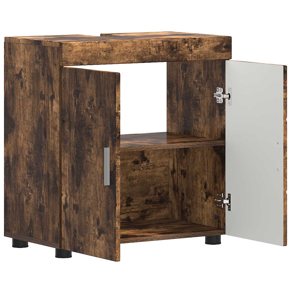 vidaXL Badezimmerschrank-Set TULUM Geräucherte Eiche 60 x 34 x 63 cm