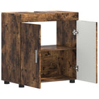 vidaXL Badezimmerschrank-Set TULUM Geräucherte Eiche 60 x 34 x 63 cm
