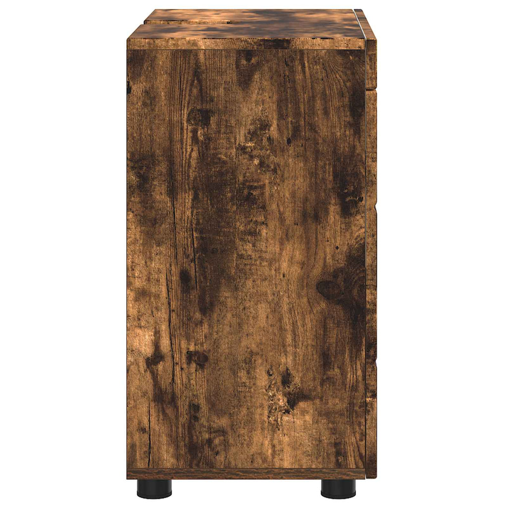 vidaXL Badezimmerschrank-Set TULUM Geräucherte Eiche 60 x 34 x 63 cm