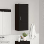 vidaXL Badezimmer-Wandschrank mit Tür TULUM Schwarz 37 x 24,5 x 86 cm