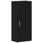 vidaXL Badezimmer-Wandschrank mit Tür TULUM Schwarz 37 x 24,5 x 86 cm