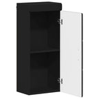 vidaXL Badezimmer-Wandschrank mit Tür TULUM Schwarz 37 x 24,5 x 86 cm