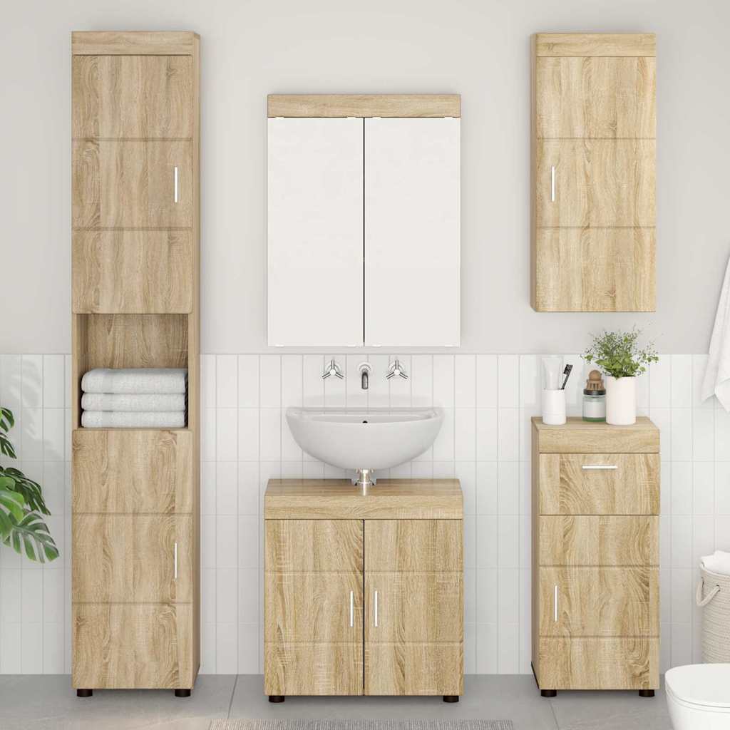 vidaXL Badezimmer-Wandschrank TULUM Sonoma-Eiche 37 x 24,5 x 86 cm