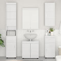vidaXL Badezimmer-Wandschrank TULUM Hochglanz Weiß 37 x 24,5 x 86 cm