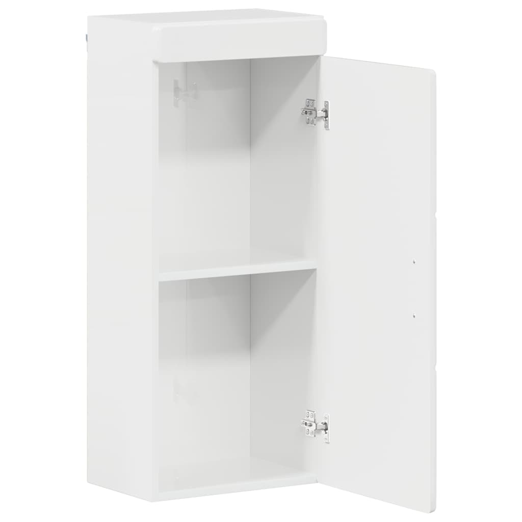 vidaXL Badezimmer-Wandschrank TULUM Hochglanz Weiß 37 x 24,5 x 86 cm