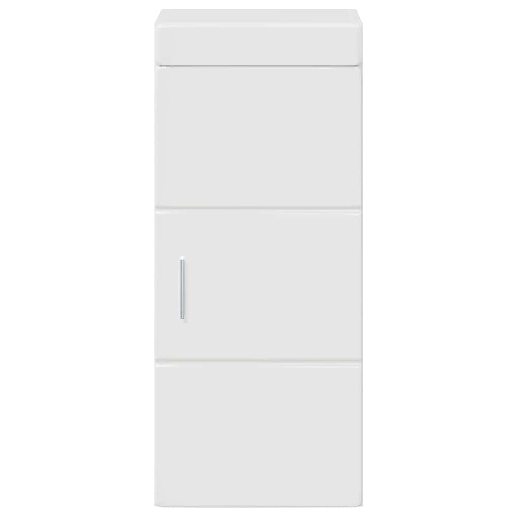 vidaXL Badezimmer-Wandschrank TULUM Hochglanz Weiß 37 x 24,5 x 86 cm
