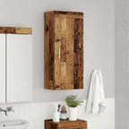 vidaXL Badezimmer-Wandschrank mit Tür TULUM Altholz 37 x 24,5 x 86 cm