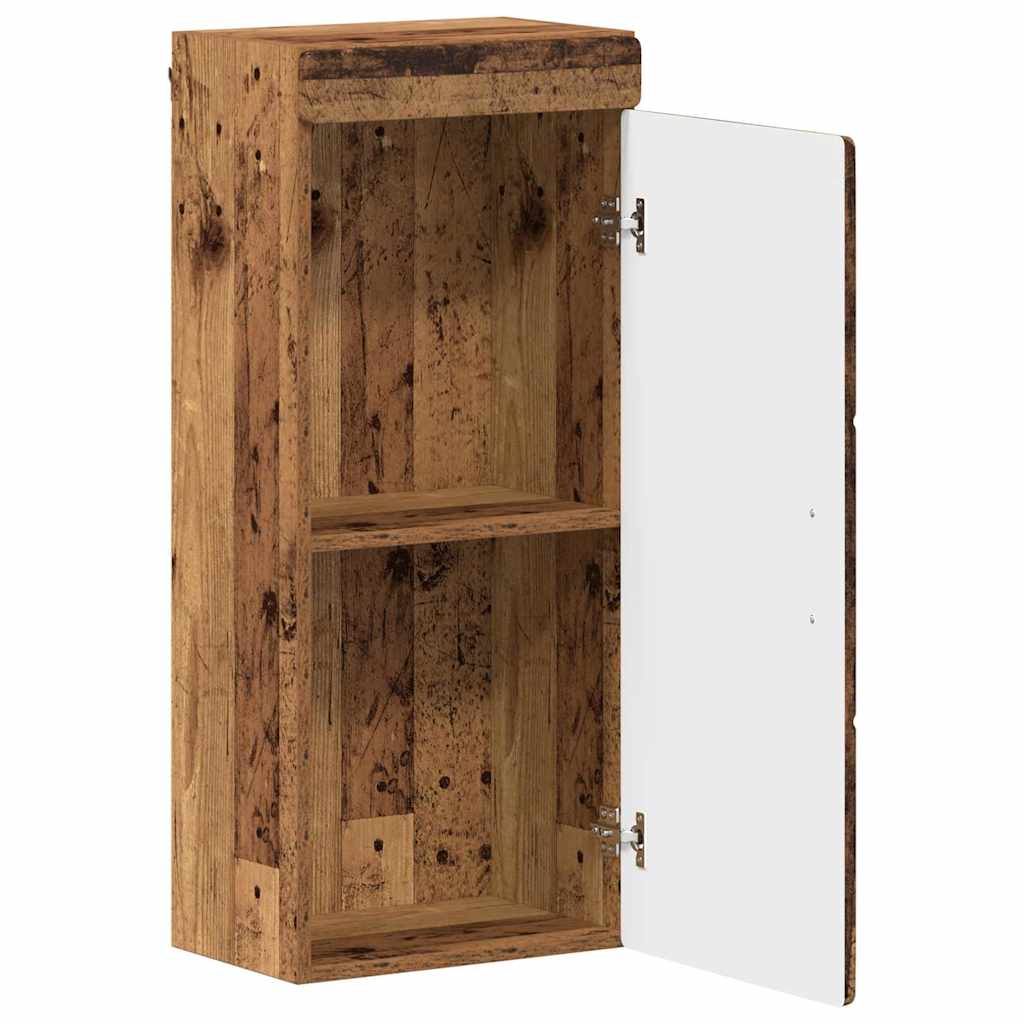 vidaXL Badezimmer-Wandschrank mit Tür TULUM Altholz 37 x 24,5 x 86 cm