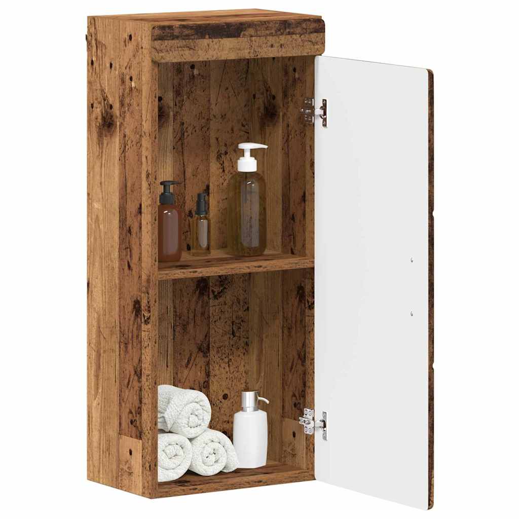 vidaXL Badezimmer-Wandschrank mit Tür TULUM Altholz 37 x 24,5 x 86 cm