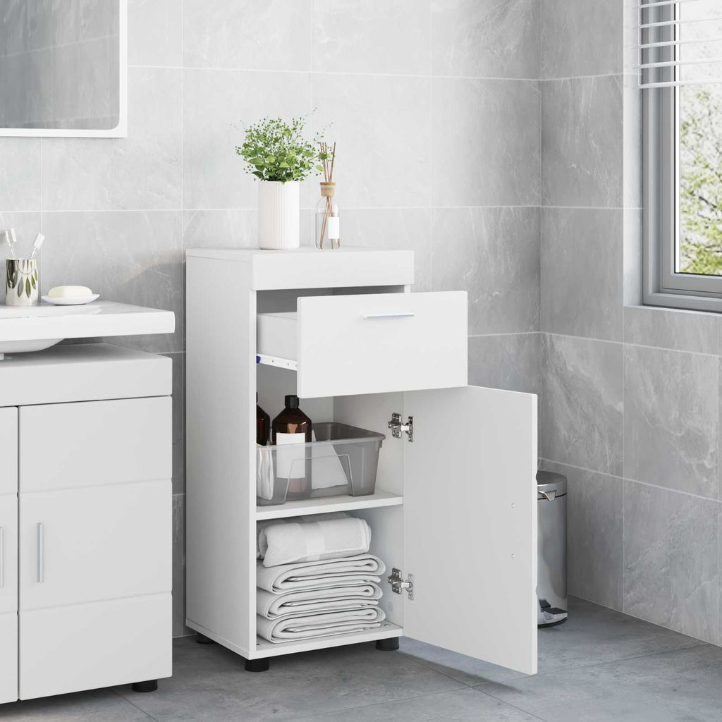 vidaXL Badezimmerschrank-Set mit Speicher TULUM Weiß 37 x 31,5 x 82 cm