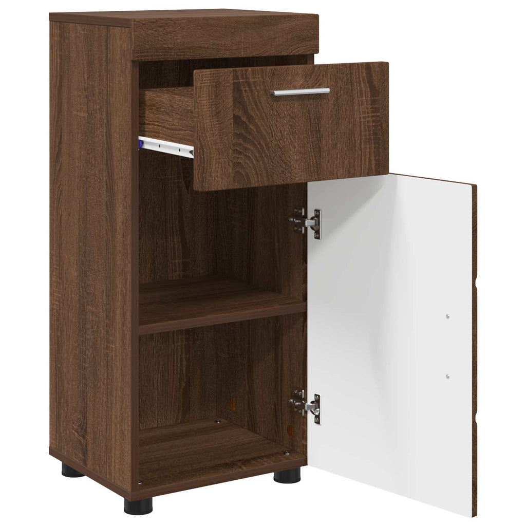 vidaXL Badezimmerschrank-Set TULUM Braun Eichen-Optik Holzwerkstoff