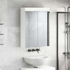 vidaXL Badezimmerspiegelschrank mit Regal TULUM Weiß 60 x 16,5 x 78 cm