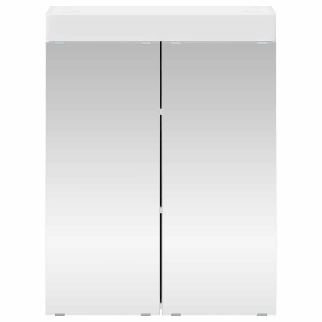 vidaXL Badezimmerspiegelschrank mit Regal TULUM Weiß 60 x 16,5 x 78 cm