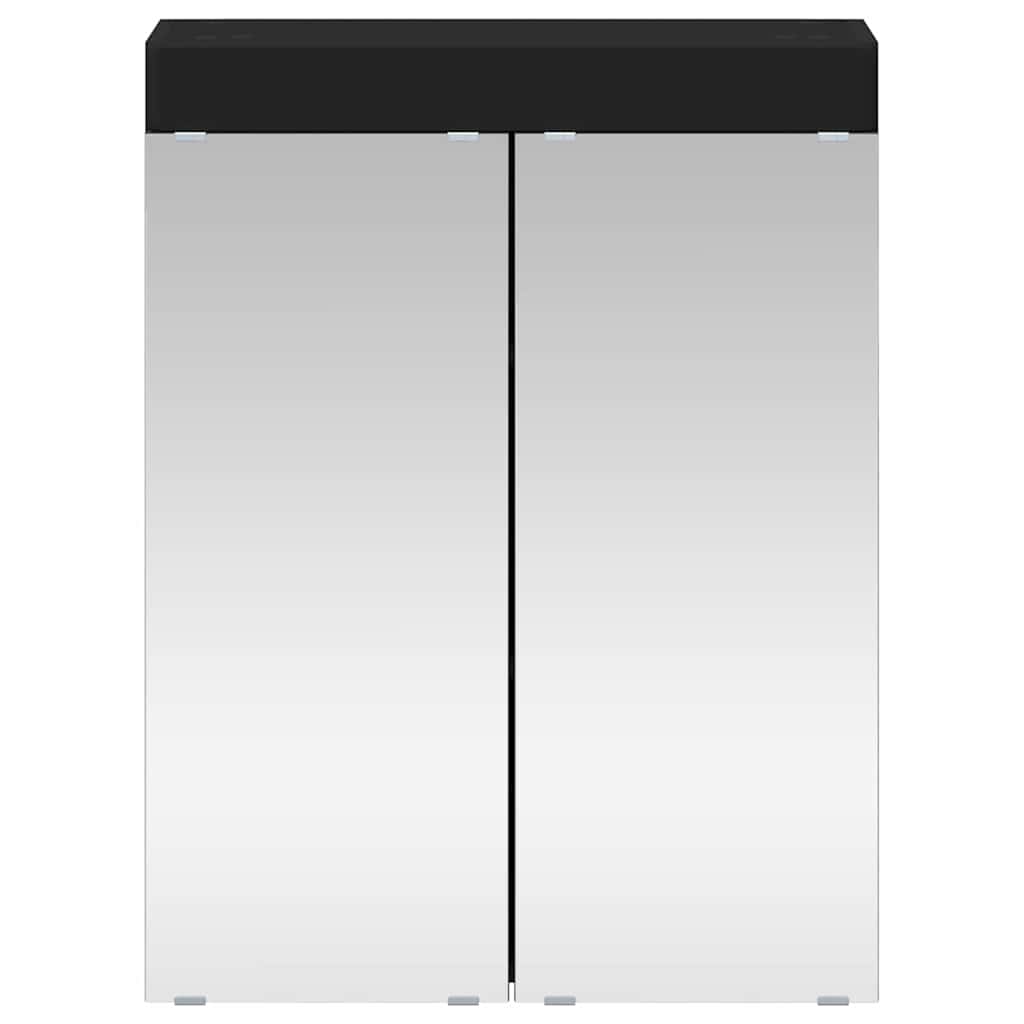 vidaXL Badezimmerspiegelschrank TULUM Schwarz 60 x 16,5 x 78 cm