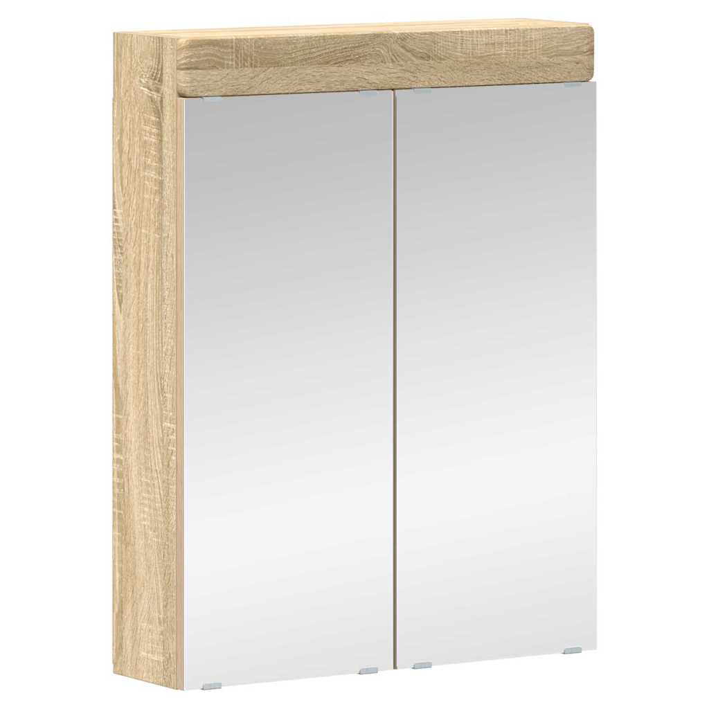 vidaXL Badezimmerspiegelschrank TULUM Sonoma-Eiche 60 x 16,5 x 78 cm