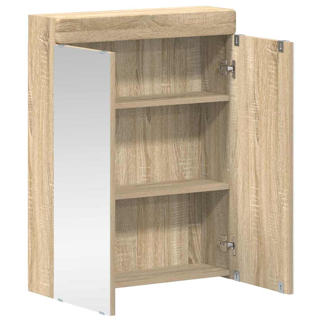 vidaXL Badezimmerspiegelschrank TULUM Sonoma-Eiche 60 x 16,5 x 78 cm