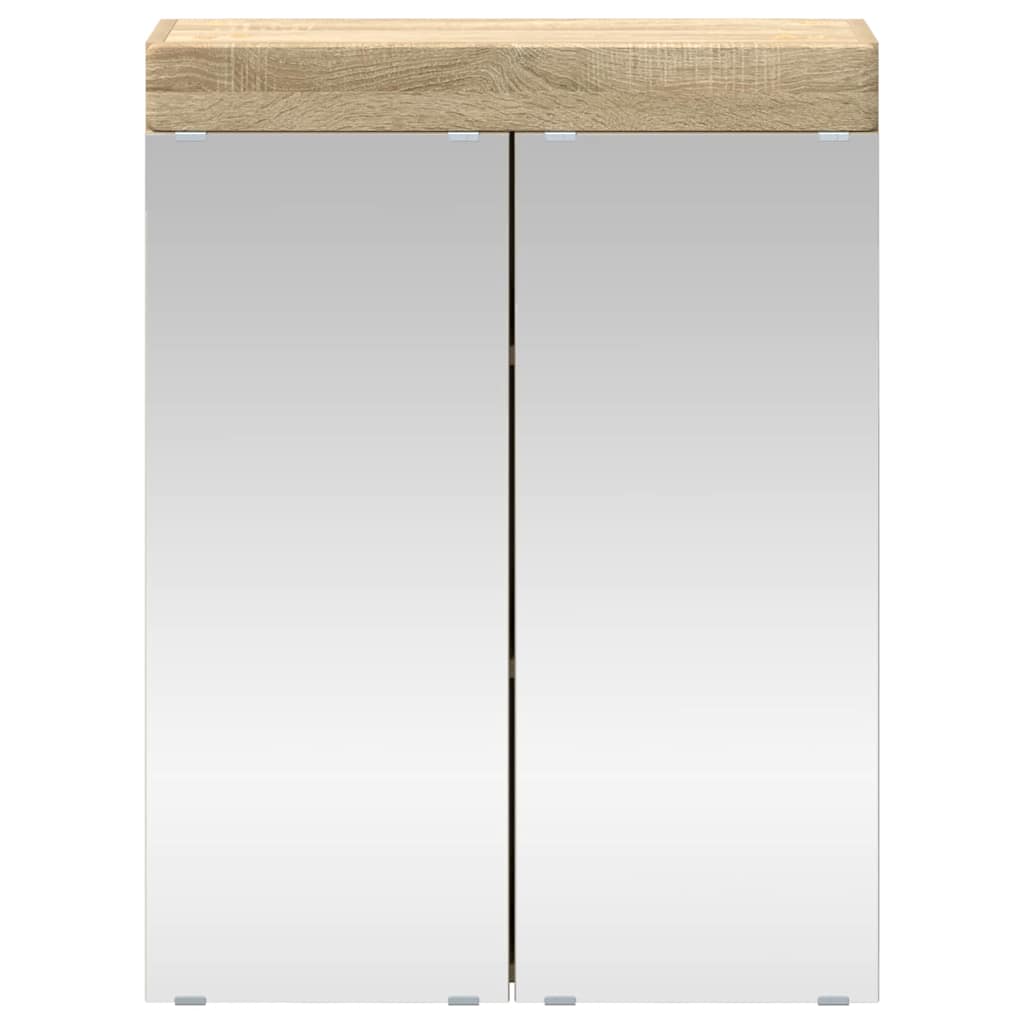 vidaXL Badezimmerspiegelschrank TULUM Sonoma-Eiche 60 x 16,5 x 78 cm