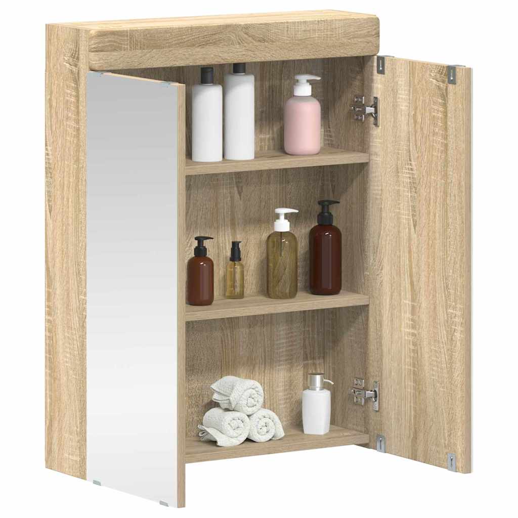 vidaXL Badezimmerspiegelschrank TULUM Sonoma-Eiche 60 x 16,5 x 78 cm