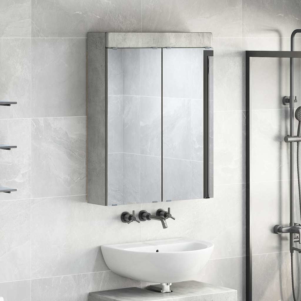 vidaXL Badezimmerspiegelschrank TULUM Beton Grau 60 x 16,5 x 78 cm