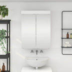 vidaXL Badezimmerspiegelschrank TULUM Hochglanz Weiß 60 x 16,5 x 78 cm