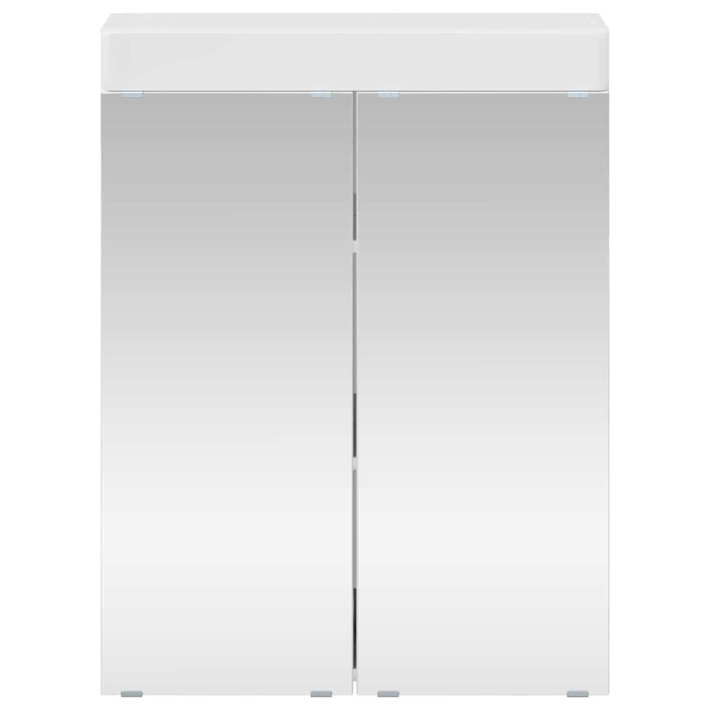 vidaXL Badezimmerspiegelschrank TULUM Hochglanz Weiß 60 x 16,5 x 78 cm