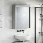 vidaXL Badezimmerspiegelschrank TULUM Graues Sonoma 60 x 16,5 x 78 cm