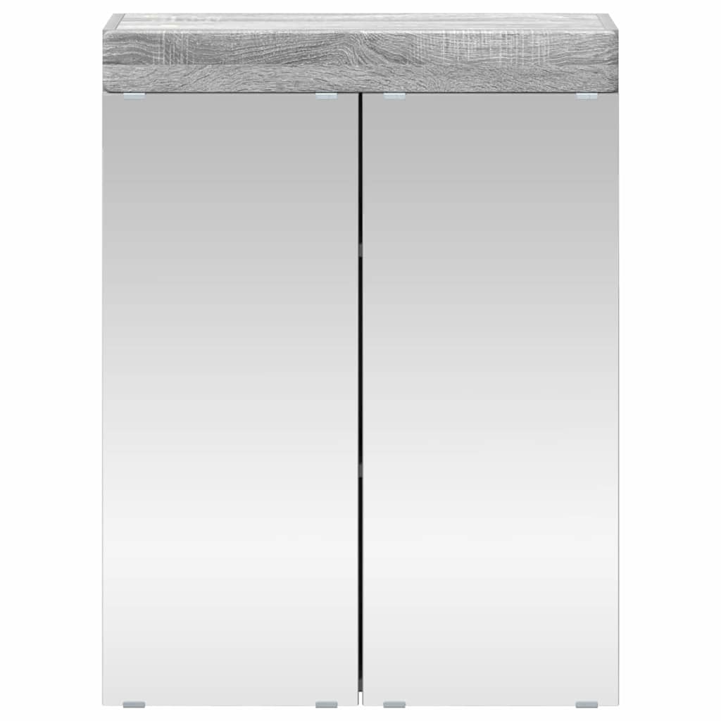 vidaXL Badezimmerspiegelschrank TULUM Graues Sonoma 60 x 16,5 x 78 cm