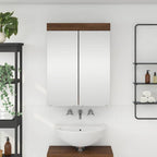 vidaXL Badezimmerspiegelschrank TULUM Braun Eichen-Optik Holzwerkstoff