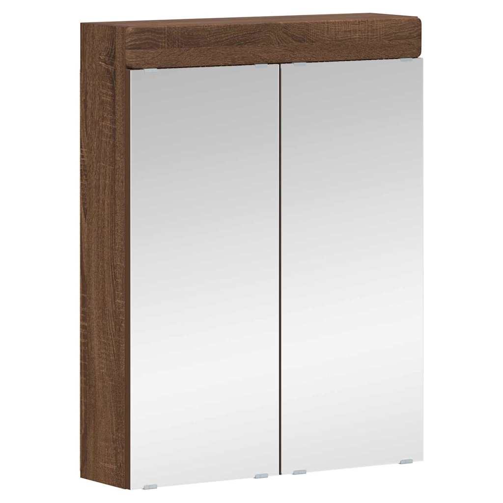 vidaXL Badezimmerspiegelschrank TULUM Braun Eichen-Optik Holzwerkstoff
