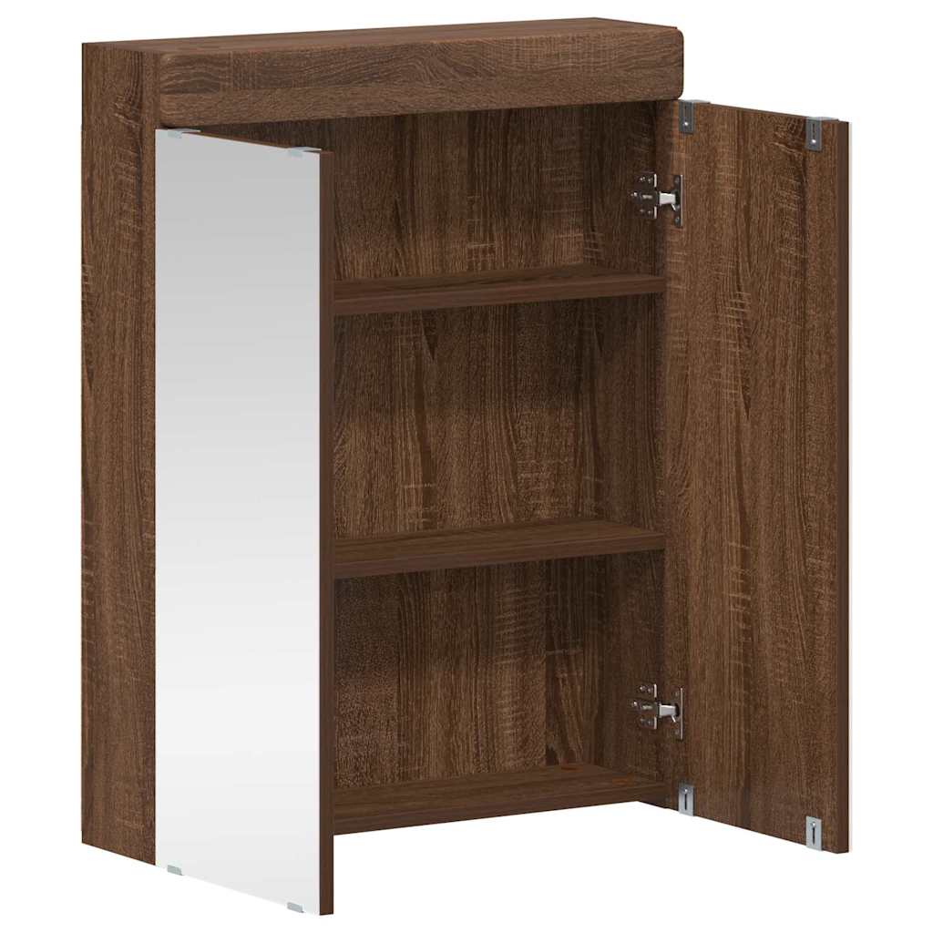 vidaXL Badezimmerspiegelschrank TULUM Braun Eichen-Optik Holzwerkstoff