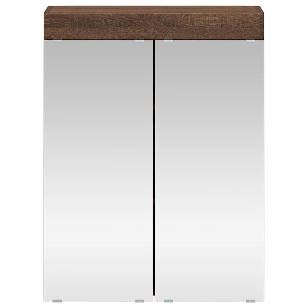 vidaXL Badezimmerspiegelschrank TULUM Braun Eichen-Optik Holzwerkstoff