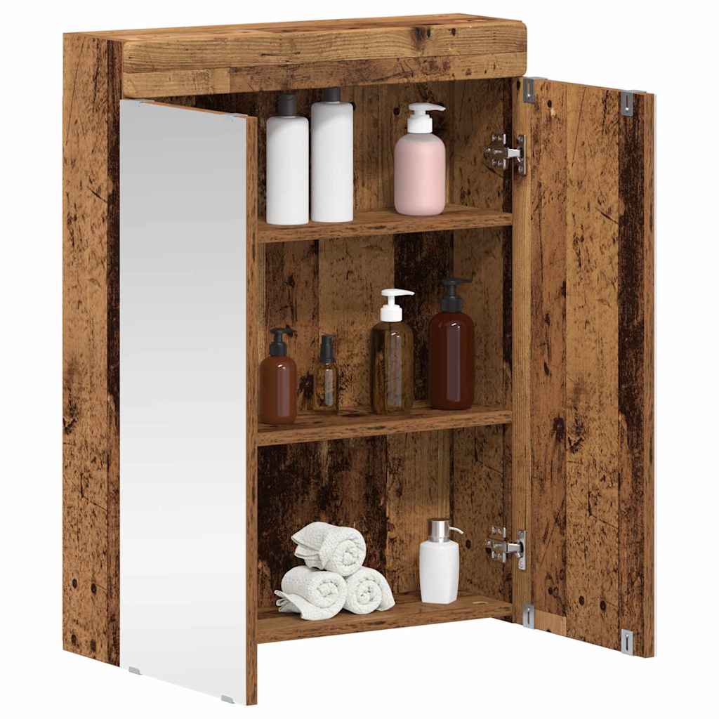 vidaXL Badezimmerspiegelschrank TULUM Altholz 60 x 16,5 x 78 cm