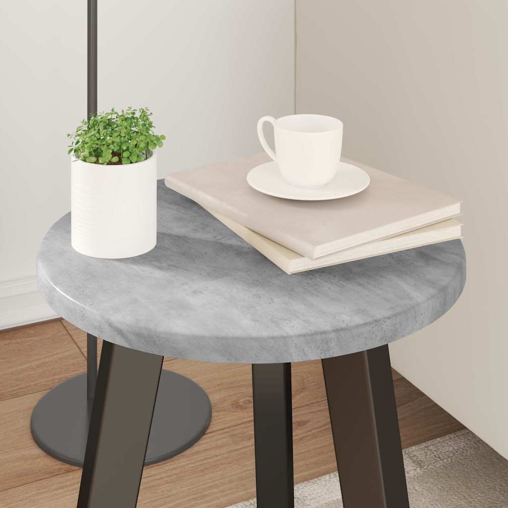 vidaXL Tischplatte Betongrau Ø 30 x 1,5 cm Holzwerkstoff