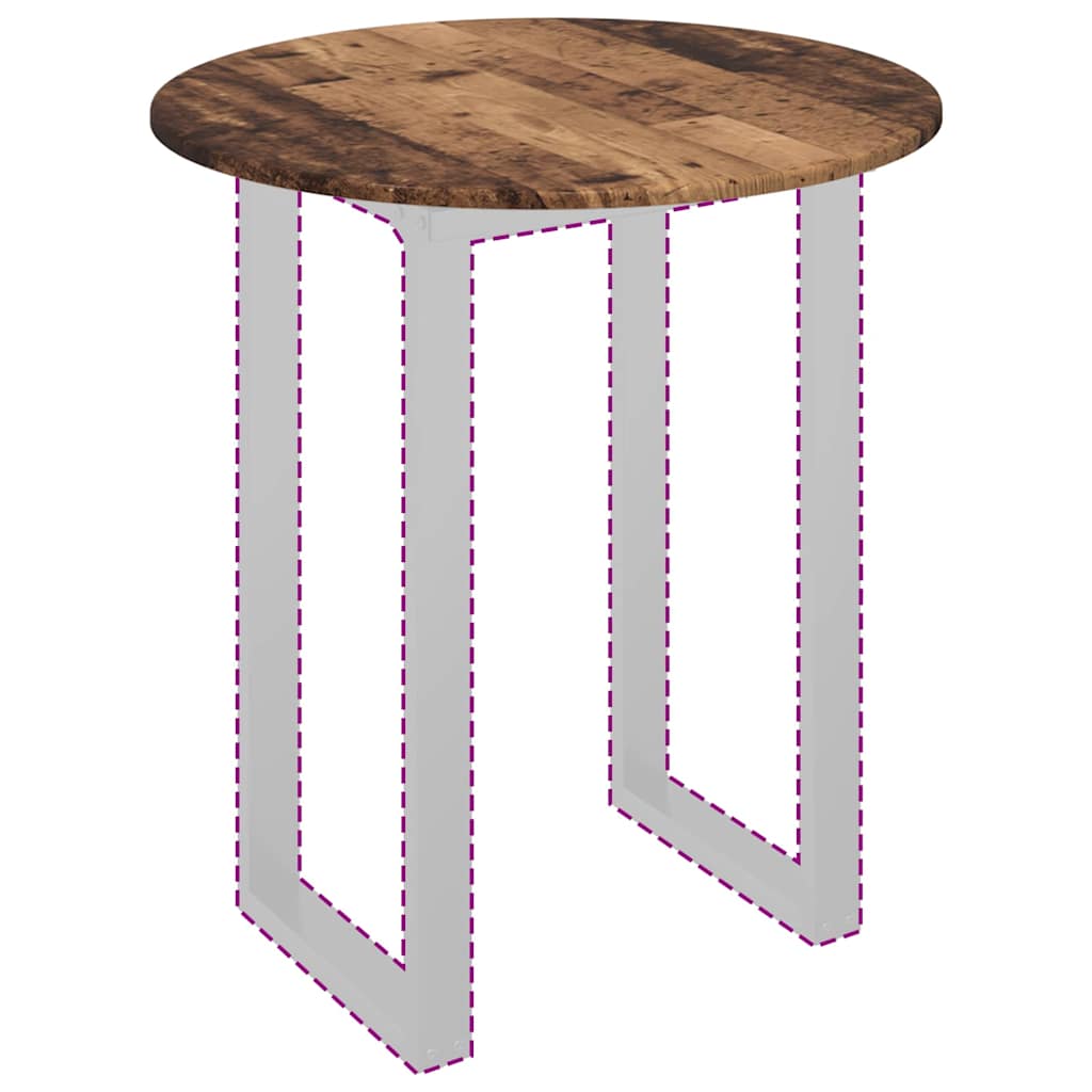 vidaXL Tischplatte Altholz Ø 70 x 1,5 cm Holzwerkstoff