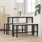 vidaXL Esstischbank 2 pcs Weiß 100 x 32,5 x 49 cm Massives Kiefernholz