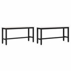 vidaXL Esstischbank 2 pcs Weiß 100 x 32,5 x 49 cm Massives Kiefernholz