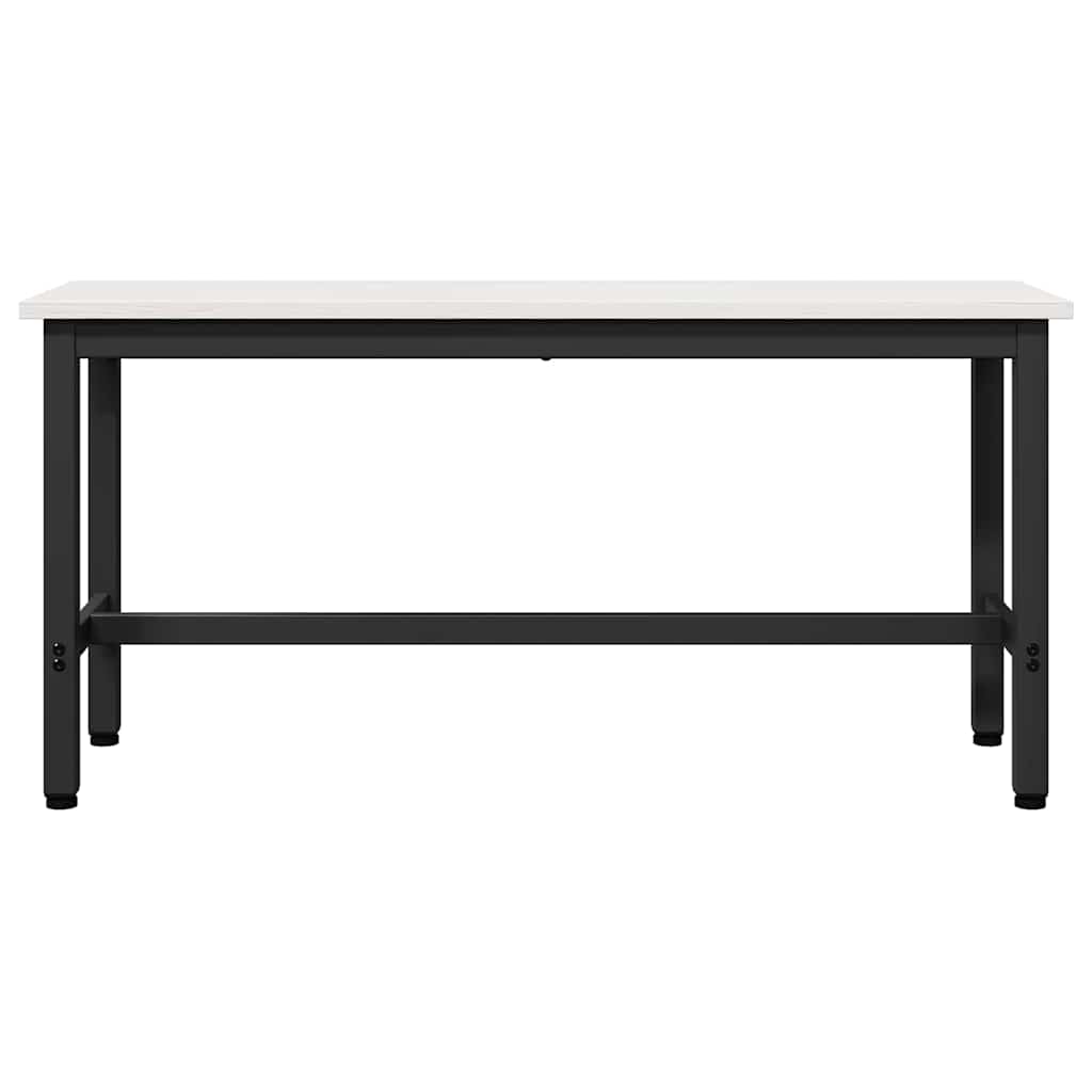 vidaXL Esstischbank 2 pcs Weiß 100 x 32,5 x 49 cm Massives Kiefernholz