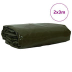 vidaXL Plane 650g / m² Olive Grün 2 x 3 m Canvas mit PVC-Beschichtung