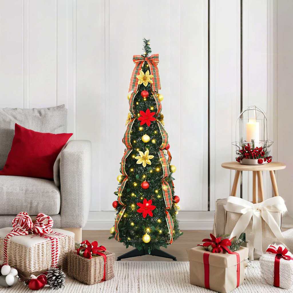 vidaXL Künstlicher Weihnachtsbaum mit 50 LEDs Grün 125 cm PVC
