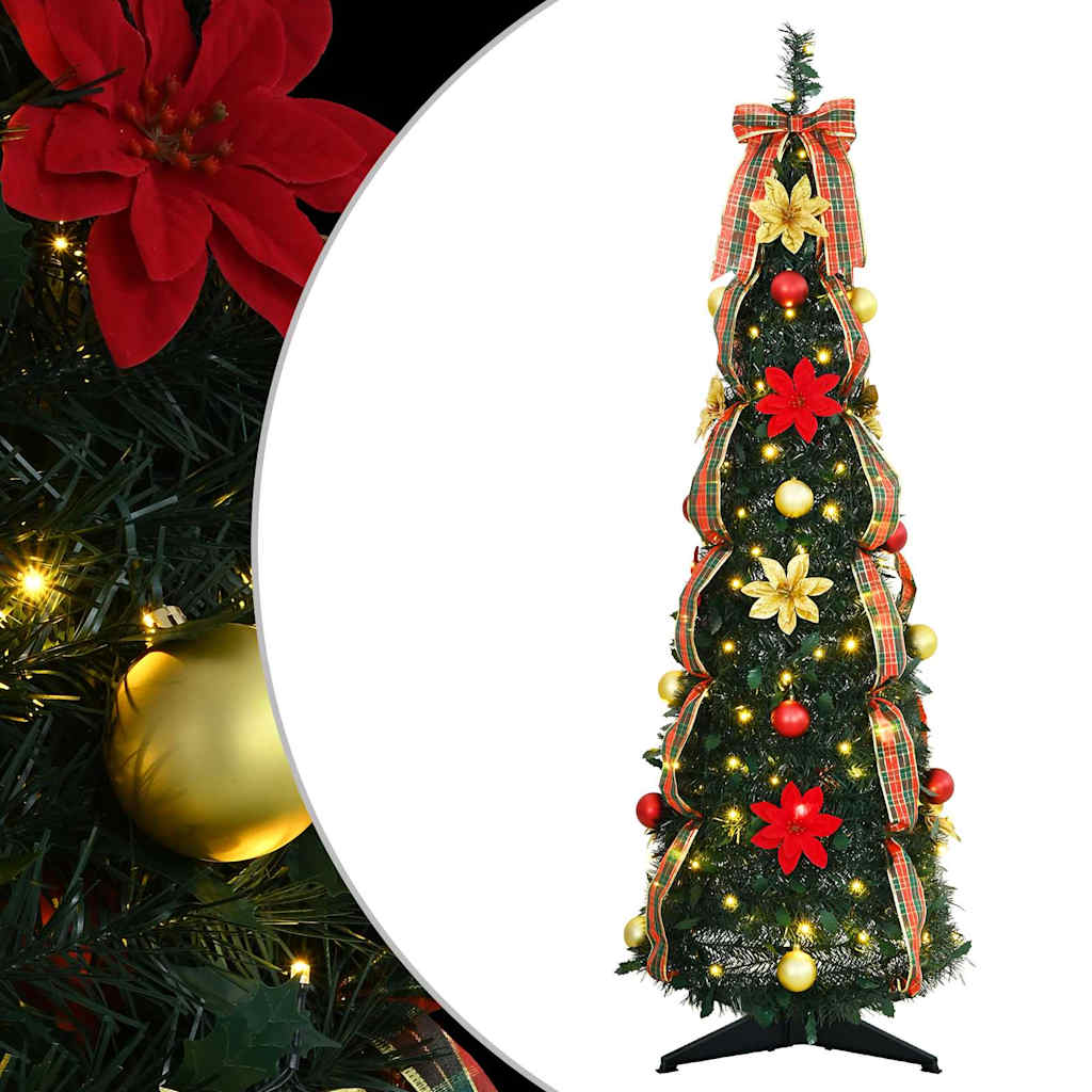 vidaXL Künstlicher Weihnachtsbaum mit 50 LEDs Grün 125 cm PVC