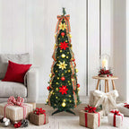 vidaXL Künstlicher Weihnachtsbaum mit 100 LEDs Grün 155 cm PVC