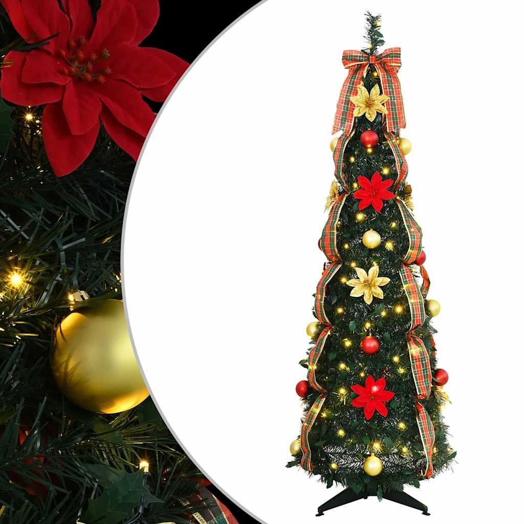 vidaXL Künstlicher Weihnachtsbaum mit 100 LEDs Grün 155 cm PVC