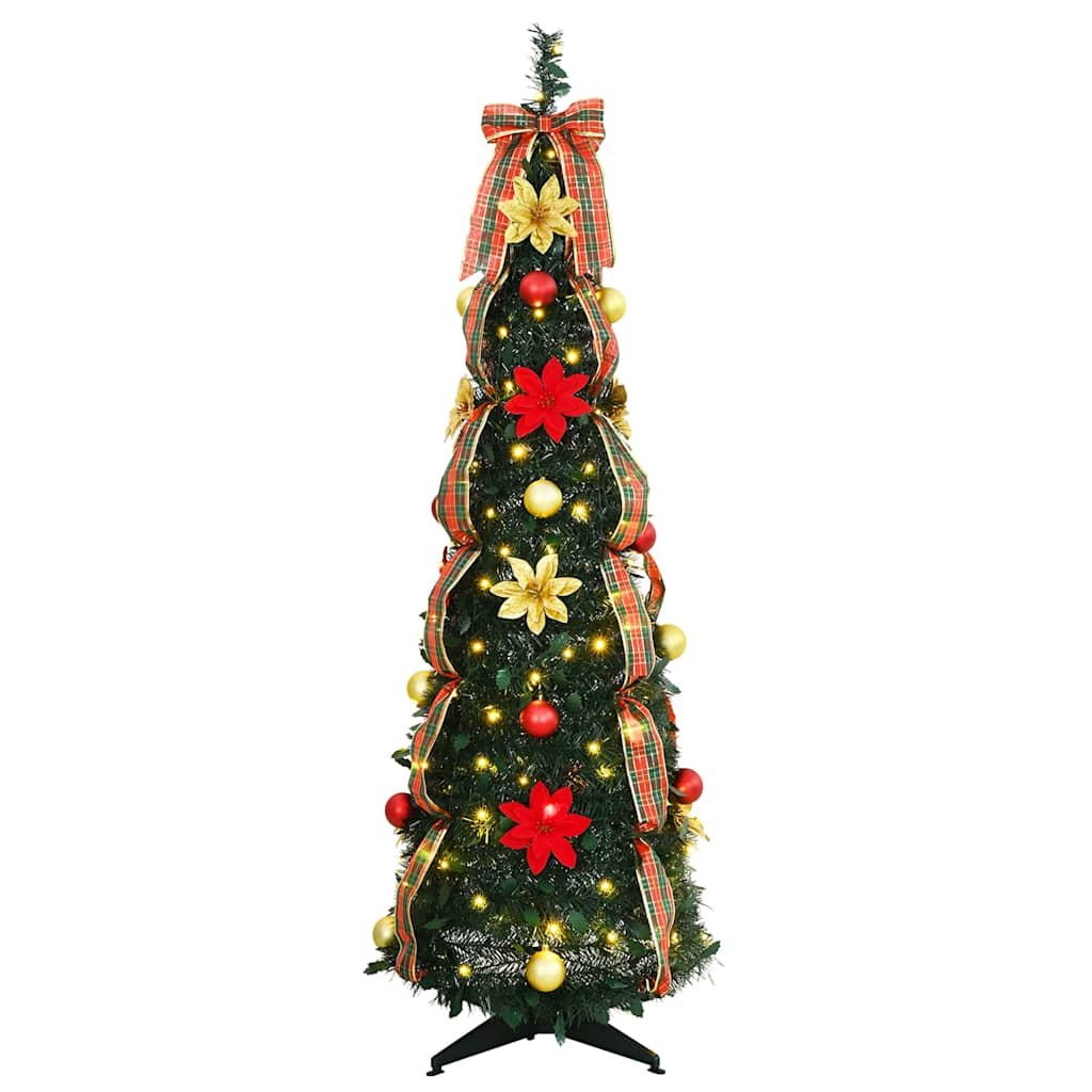 vidaXL Künstlicher Weihnachtsbaum mit 100 LEDs Grün 155 cm PVC