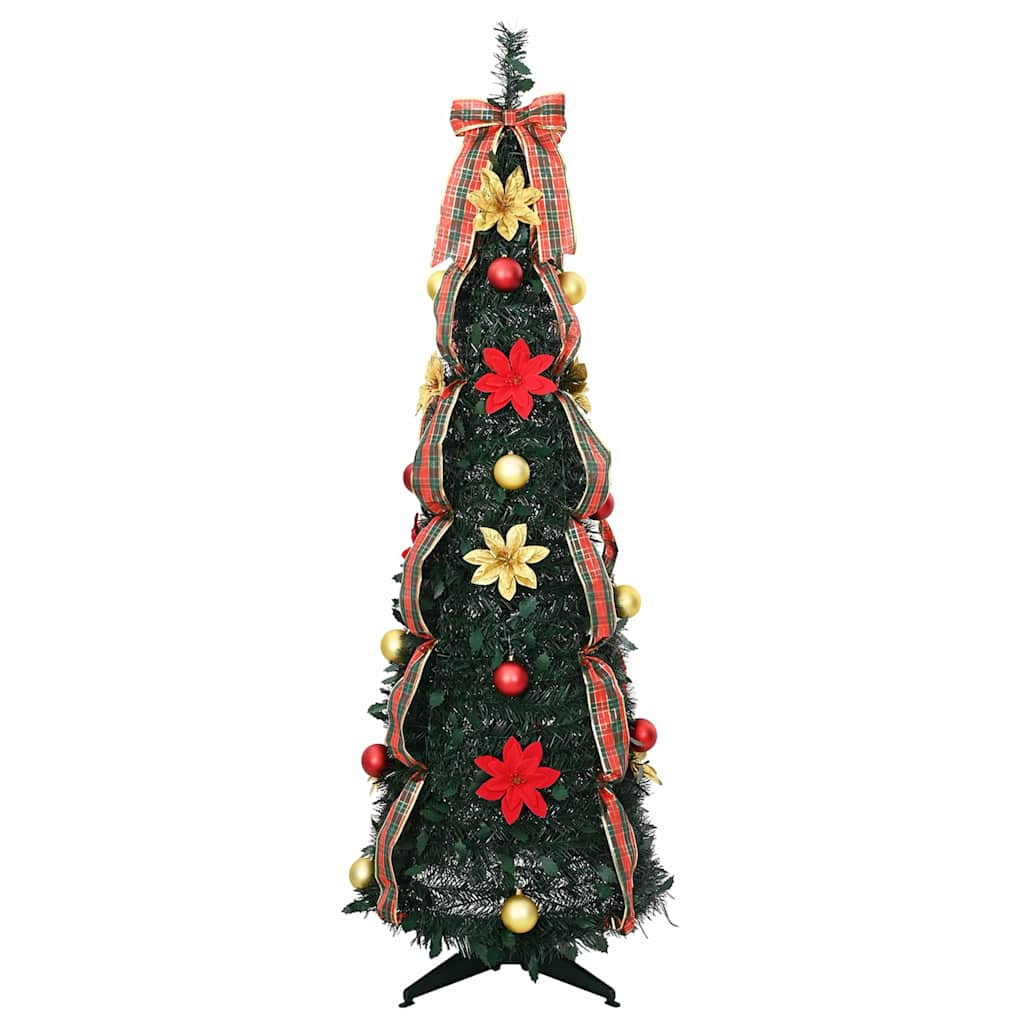 vidaXL Künstlicher Weihnachtsbaum mit 100 LEDs Grün 155 cm PVC