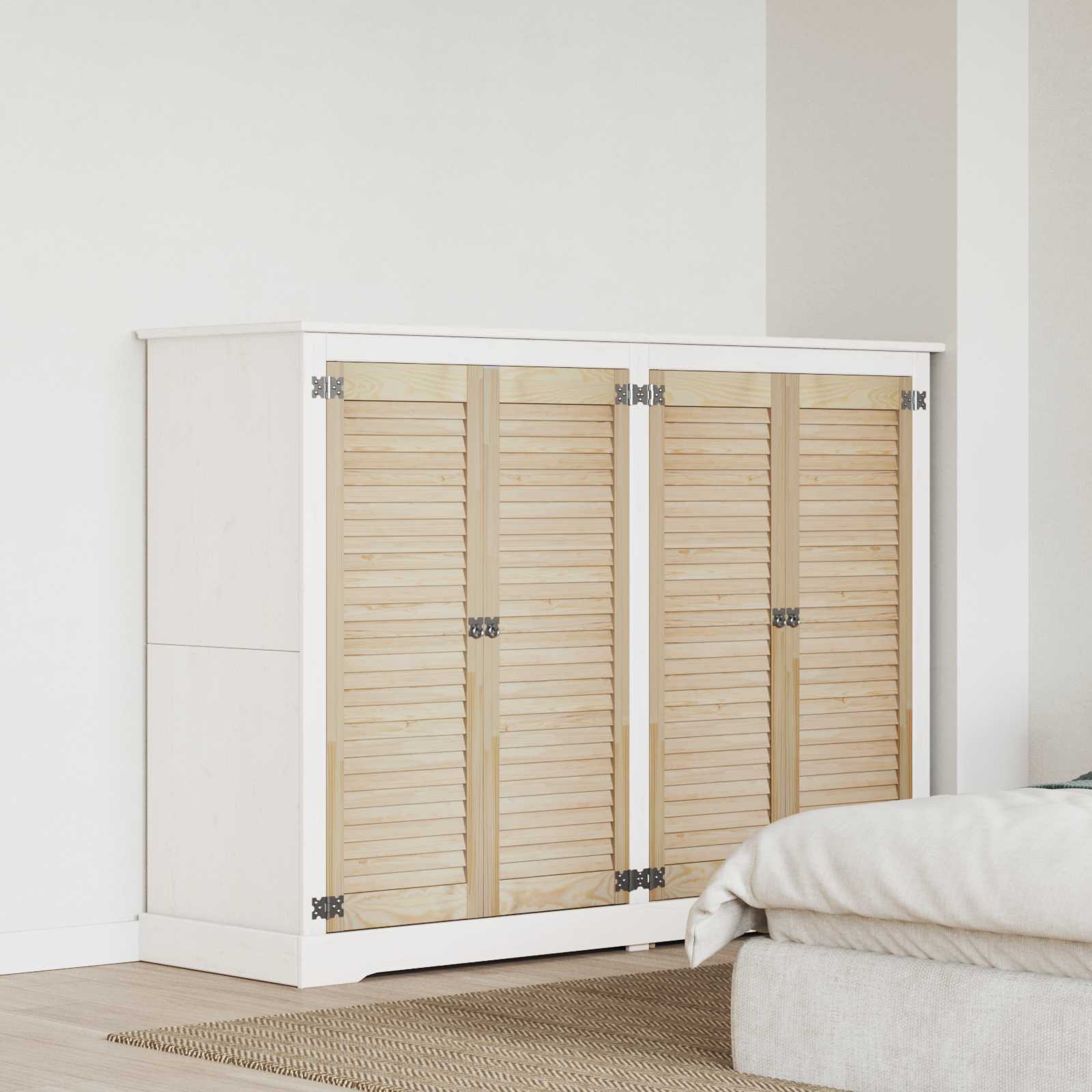 vidaXL Schranktür 4 pcs Natur 110 x 2,1 x 39,5 cm Massives Kiefernholz