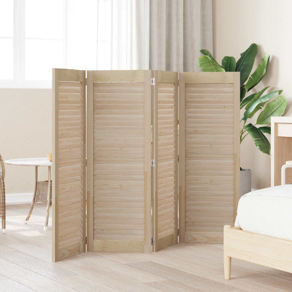 vidaXL Schranktür 4 pcs Natur 110 x 2,1 x 39,5 cm Massives Kiefernholz