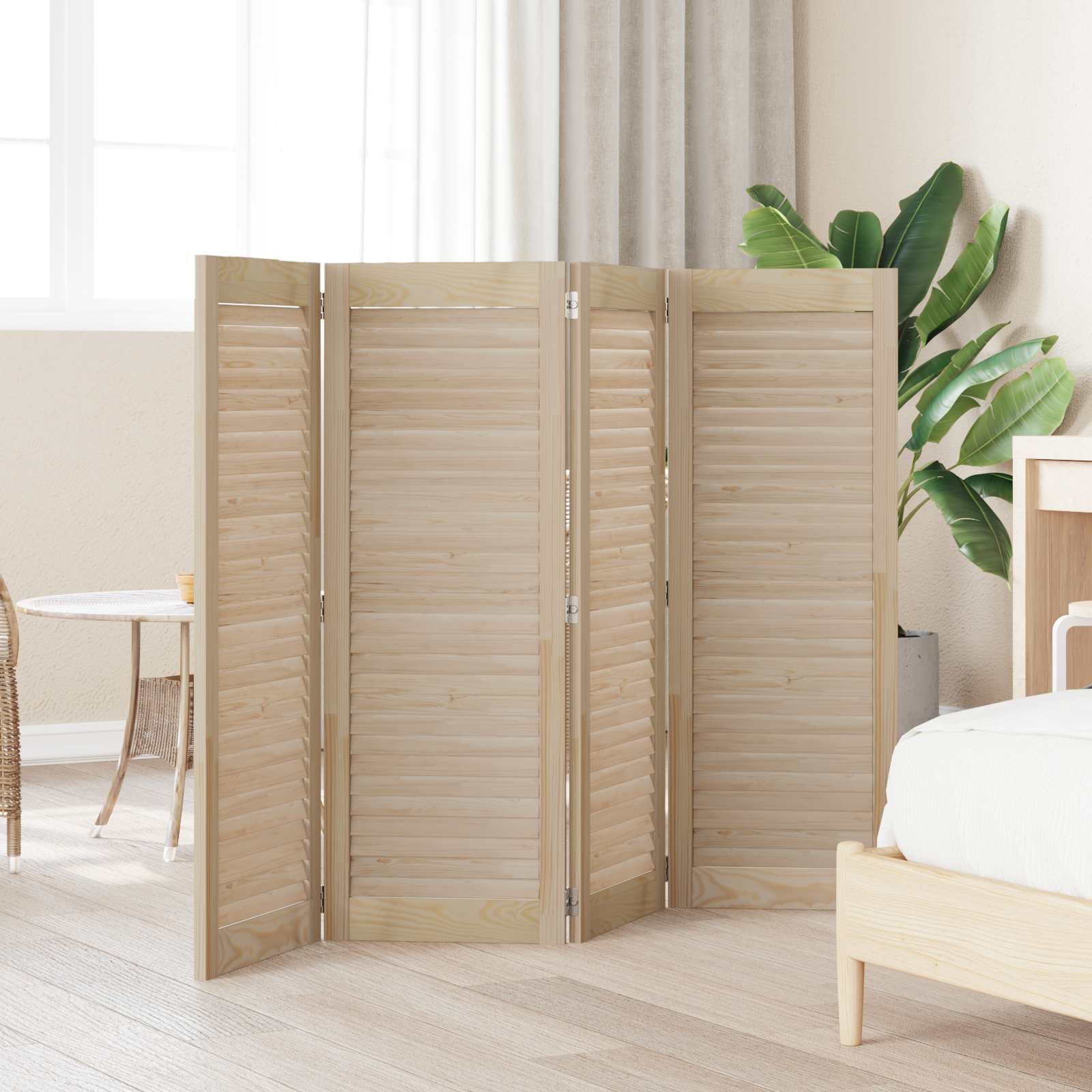 vidaXL Schranktür 4 pcs Natur 110 x 2,1 x 39,5 cm Massives Kiefernholz