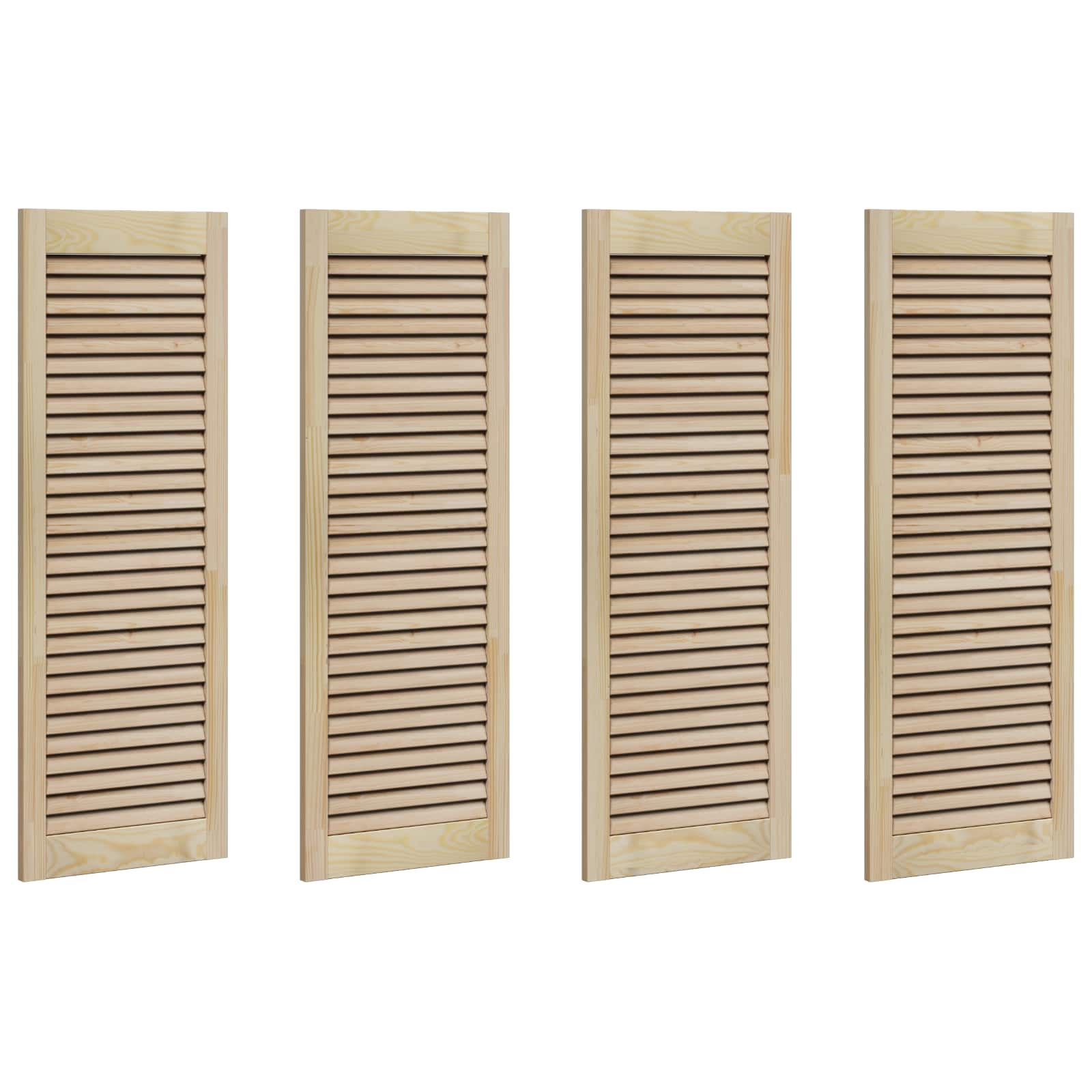 vidaXL Schranktür 4 pcs Natur 110 x 2,1 x 39,5 cm Massives Kiefernholz