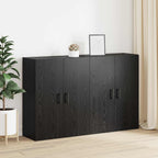 vidaXL Wandschrank 2 pcs Schwarz Eichen-Optik 69,5 x 34 x 90 cm