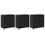 vidaXL Aufbewahrungsschrank 3 pcs Schwarz Eichen-Optik 60 x 35 x 70 cm